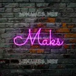 maks in Pink Neon style - 3D name wallpaper