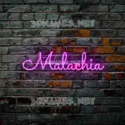 malachia in Pink Neon style - 3D name wallpaper