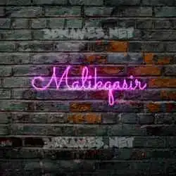 malikqasir in Pink Neon style - 3D name wallpaper