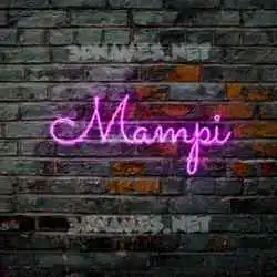 mampi in Pink Neon style - 3D name wallpaper