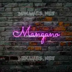 mangano in Pink Neon style - 3D name wallpaper