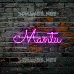 mantu in Pink Neon style - 3D name wallpaper
