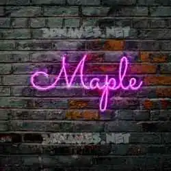 maple in Pink Neon style - 3D name wallpaper