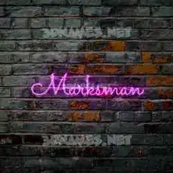 marksman in Pink Neon style - 3D name wallpaper