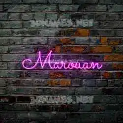 marouan in Pink Neon style - 3D name wallpaper