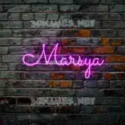 marsya in Pink Neon style - 3D name wallpaper