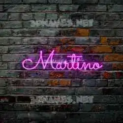 martino in Pink Neon style - 3D name wallpaper