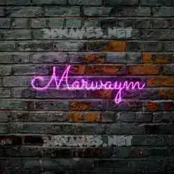 marwaym in Pink Neon style - 3D name wallpaper