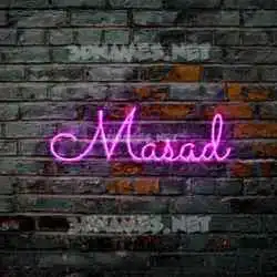 masad in Pink Neon style - 3D name wallpaper