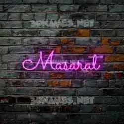 masarat in Pink Neon style - 3D name wallpaper