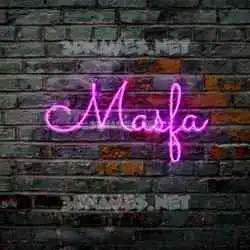 masfa in Pink Neon style - 3D name wallpaper