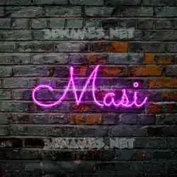 masi in Pink Neon style - 3D name wallpaper