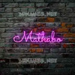 mathabo in Pink Neon style - 3D name wallpaper