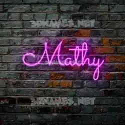 mathy in Pink Neon style - 3D name wallpaper