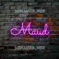 maud in Pink Neon style - 3D name wallpaper