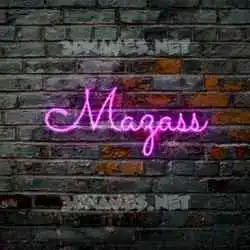mazass in Pink Neon style - 3D name wallpaper
