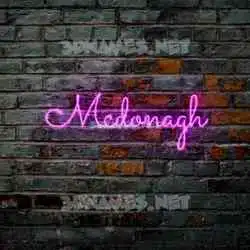 mcdonagh in Pink Neon style - 3D name wallpaper