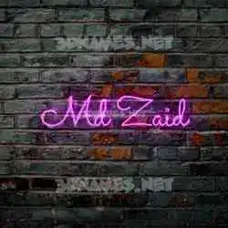 md zaid in Pink Neon style - 3D name wallpaper