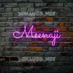 meenaji in Pink Neon style - 3D name wallpaper