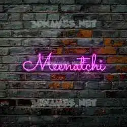 meenatchi in Pink Neon style - 3D name wallpaper