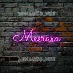 meerasa in Pink Neon style - 3D name wallpaper