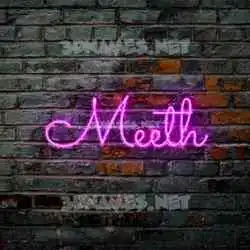 meeth in Pink Neon style - 3D name wallpaper