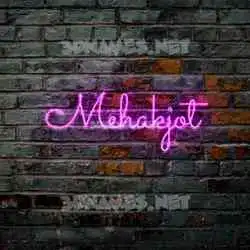 mehakjot in Pink Neon style - 3D name wallpaper