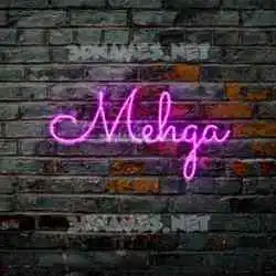 mehga in Pink Neon style - 3D name wallpaper