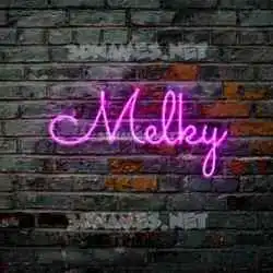 melky in Pink Neon style - 3D name wallpaper