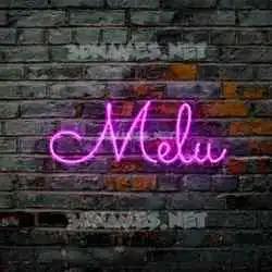 melu in Pink Neon style - 3D name wallpaper