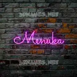 menuka in Pink Neon style - 3D name wallpaper