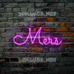 mers in Pink Neon style - 3D name wallpaper