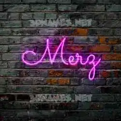 merz in Pink Neon style - 3D name wallpaper