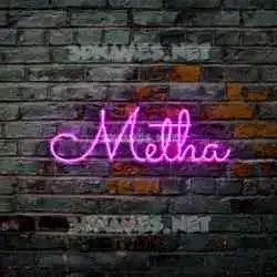 metha in Pink Neon style - 3D name wallpaper