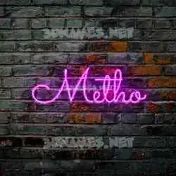metho in Pink Neon style - 3D name wallpaper