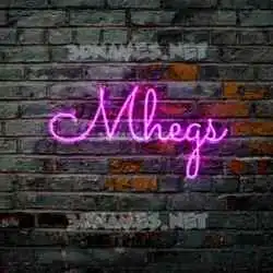 mhegs in Pink Neon style - 3D name wallpaper