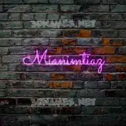 mianimtiaz in Pink Neon style - 3D name wallpaper
