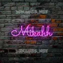 mikahh in Pink Neon style - 3D name wallpaper
