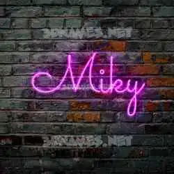 miky in Pink Neon style - 3D name wallpaper