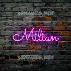 milian in Pink Neon style - 3D name wallpaper