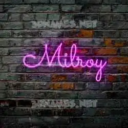 milroy in Pink Neon style - 3D name wallpaper