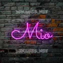 mio in Pink Neon style - 3D name wallpaper
