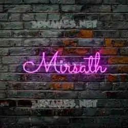 mirsath in Pink Neon style - 3D name wallpaper
