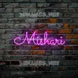 mishari in Pink Neon style - 3D name wallpaper