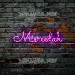 misreedah in Pink Neon style - 3D name wallpaper