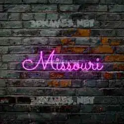 missouri in Pink Neon style - 3D name wallpaper