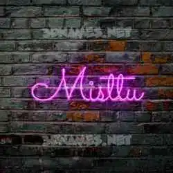 misttu in Pink Neon style - 3D name wallpaper