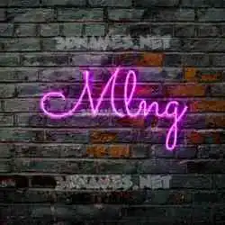 mlng in Pink Neon style - 3D name wallpaper