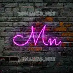 mn in Pink Neon style - 3D name wallpaper