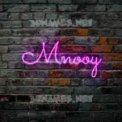 mnooy in Pink Neon style - 3D name wallpaper